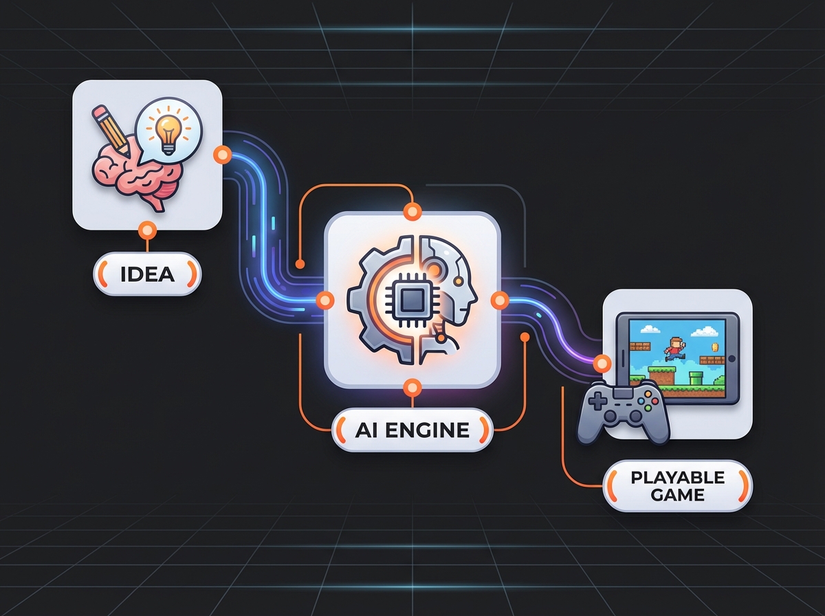 Illustration for: The Ultimate AI Game Maker: Go From Idea to Playable Game Instantly
