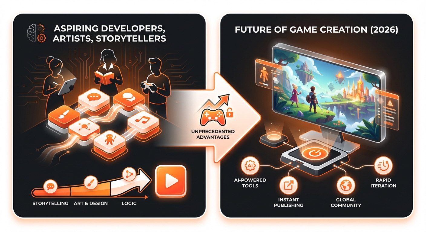 Illustration for: Why Build Games Without Code in 2026?